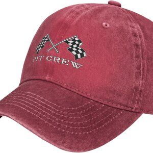 Checkered Flags Race Car Cap Unisex Cotton Denim Baseball Outdoor Sun Hat